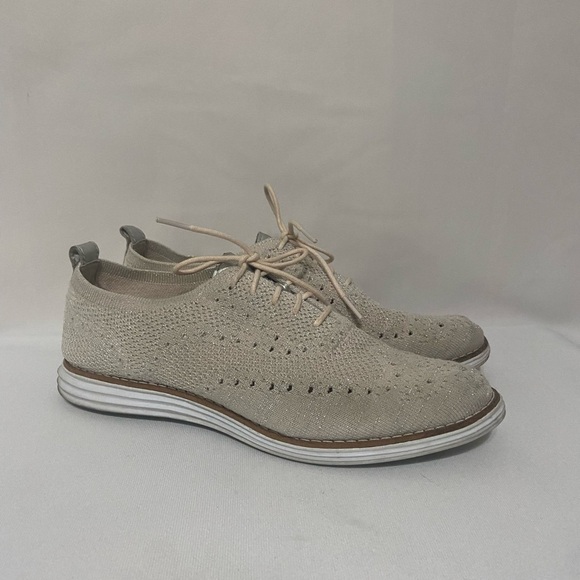Cole Haan EUC zerogrand wingtip oxford metallic dress sneakers size 8 - Picture 4 of 9